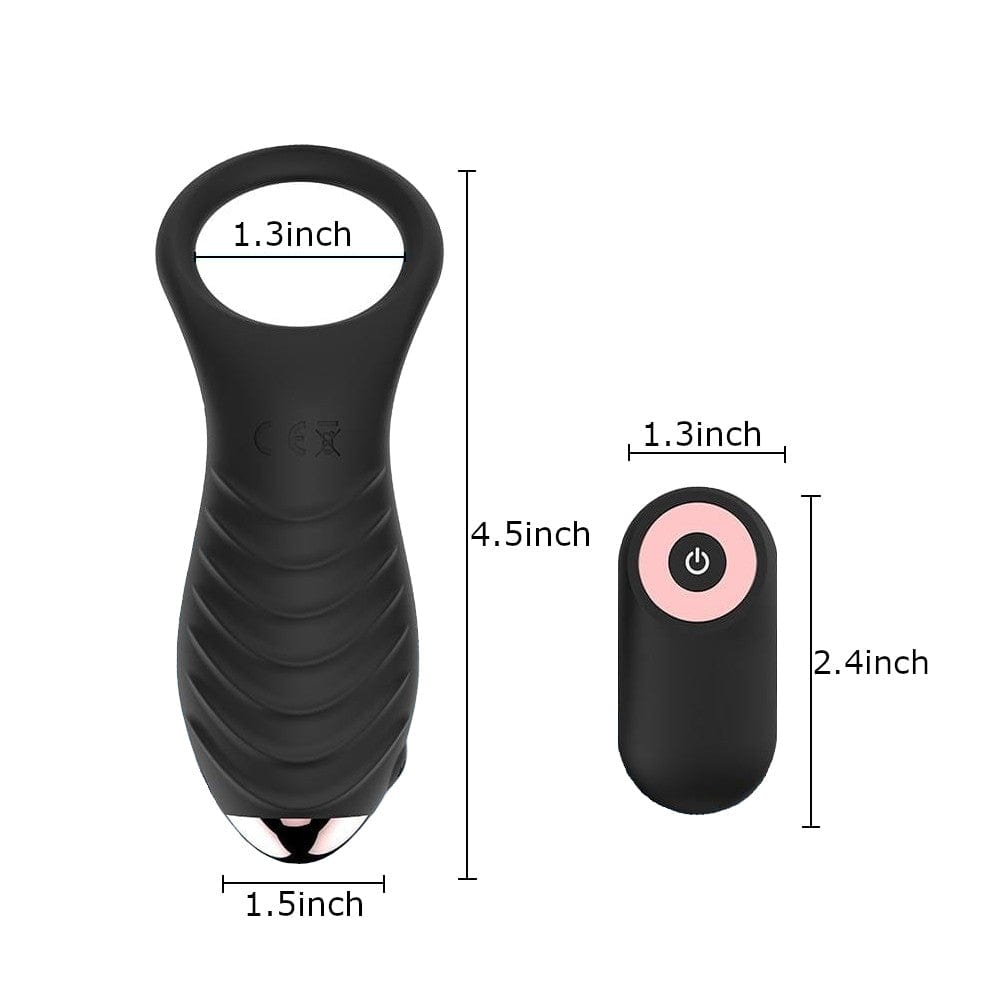 Displaying an image of the ribbed body of Rechargeable 10-Speed Wireless Ring for tantalizing frictions and heightened pleasure.