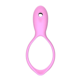 Super Stretchy Pink Dick Ring Vibrator - An image of a vibrant pink intimacy ring with a scallop shell-shaped vibrator made from premium soft silicone.