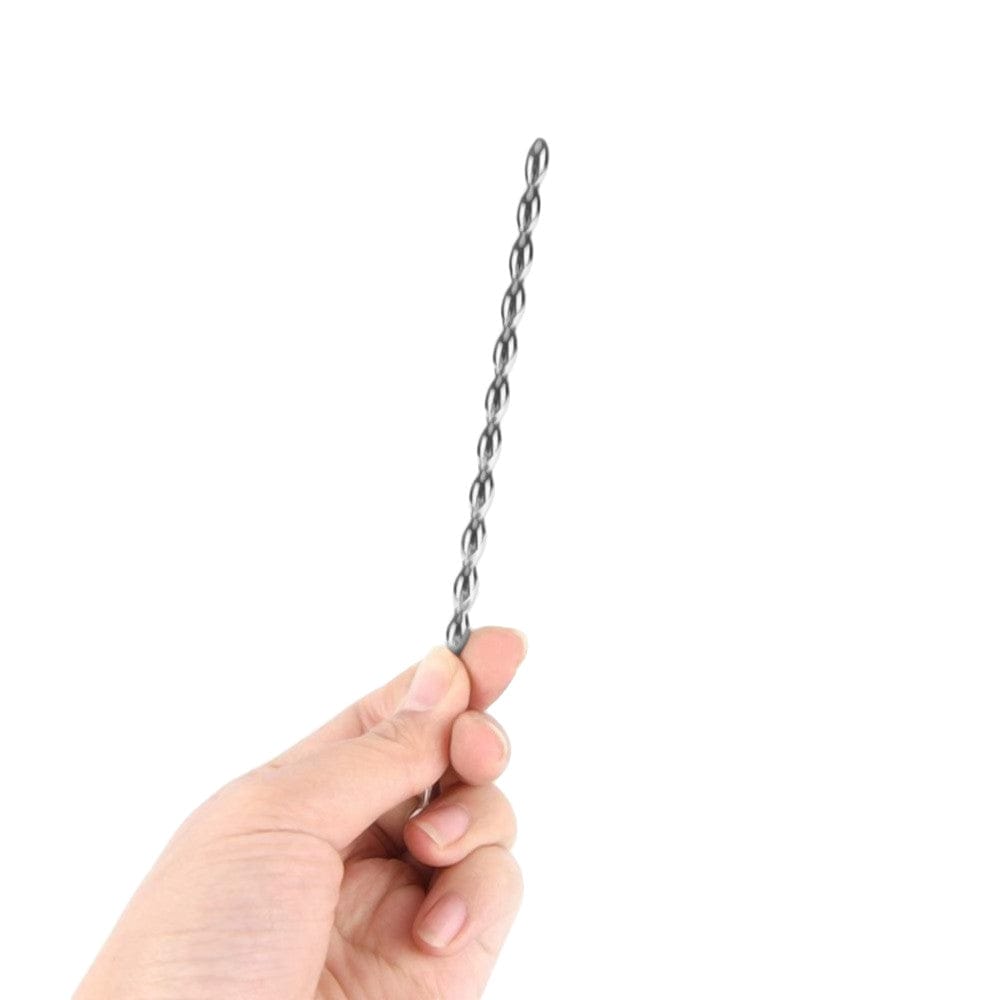 Beaded penis wand made of high-quality stainless steel for safe and hygienic play.