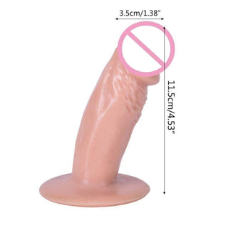 Teeny Tiny Silicone 4.53 Inch Realistic Suction Cup Dildo - a compact pleasure device with a strong suction cup for unlimited ride