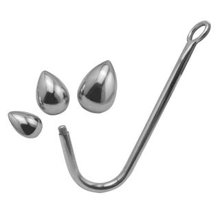 Metal Anal Hook With 3 Bead Sizes, a toy designed for pleasure and safety in BDSM play.