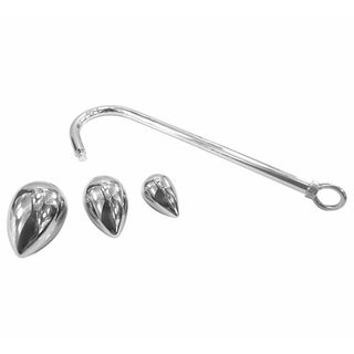 A Symphony of Sensations: Metal Anal Hook With 3 Bead Sizes, designed for maximum pleasure and intensity.