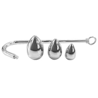 Experience boundless pleasure with Metal Anal Hook With 3 Bead Sizes, crafted from high-quality metal for safety and durability.