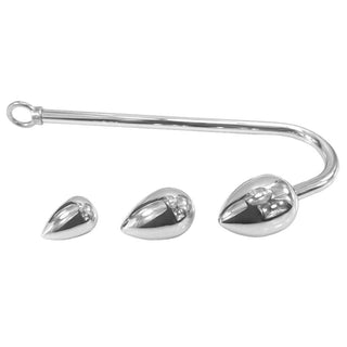 Metal Anal Hook With 3 Bead Sizes, a versatile toy for BDSM play offering a symphony of sensations.