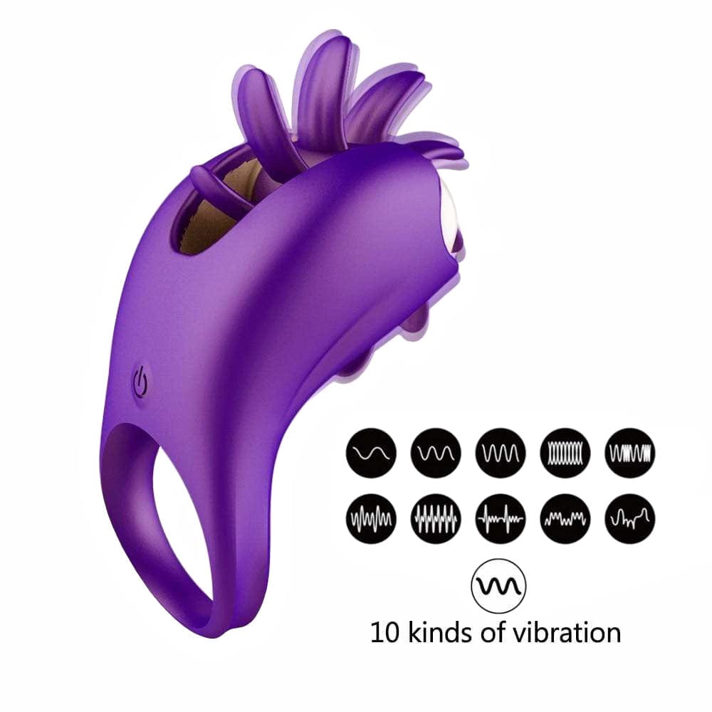 Silicone Tongue Vibrator with ergonomic finger slot for easy use.