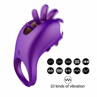 Silicone Tongue Vibrator with ergonomic finger slot for easy use.