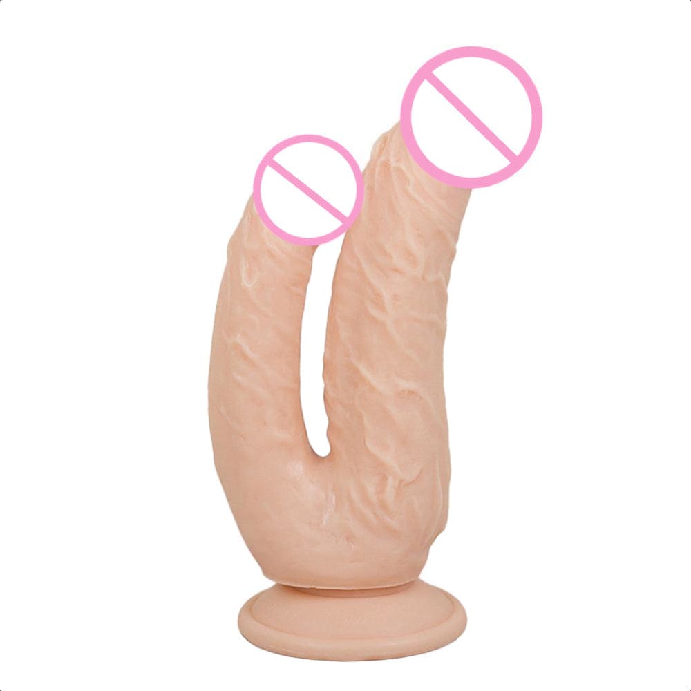 What you see is an image of Double Penetration Dildo With Suction Cup for thrilling simultaneous stimulation.