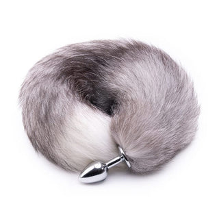 A picture of Feisty Greyback Fox Tail Plug 16 Inches Long, inviting you to unleash your primal instincts and explore the wild side of pleasure with this exquisite toy.