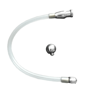 This is an image of Non-Vibrating Steel Tipped Flexible Sound with transparent tubing for visual thrill.