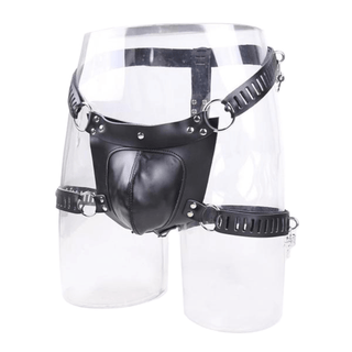 Erotic Leather Chastity Belt Harness
