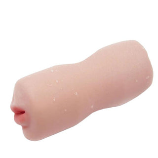 View the flesh-colored Blowjob Male Stroker Pleasure Toy for Him made from high-quality TPR material.