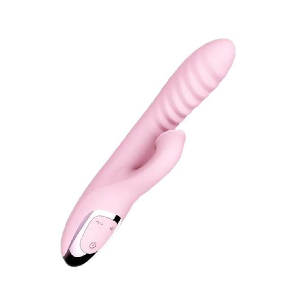 You are looking at an image of Baby Pink Clit Sucking G-Spot Vibrator for Women, designed for dual-action pleasure and 12 unique vibration patterns.