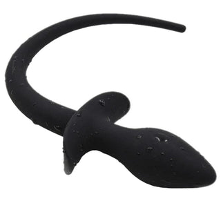 Displaying an image of Classic Black Silicone Dog Tail Plug 11 Inches Long with 7.87 tail and 3.15 plug for a fulfilling experience.