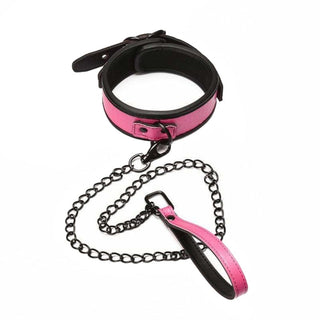 Check out an image of Sugar N Spice Leather Collar With Leash, adjustable straps and detachable leash for versatile play.