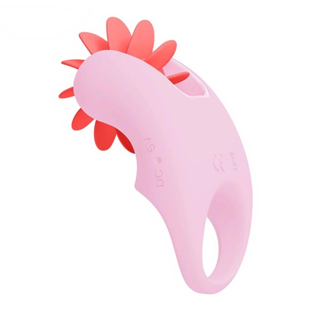 Here is an image of the Pleasure Windmill Silicone Vibrating Cock Ring for Her stretching comfortably to fit a variety of girths for a customized experience.