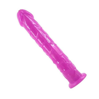 Check out an image of Ultimate Erotic Masturbator 13 Inch Dildo Long in khaki color with robust suction cup for hands-free action.