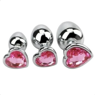 Princess Heart-Shaped Crystal Jeweled Anal Training Set Large Toy