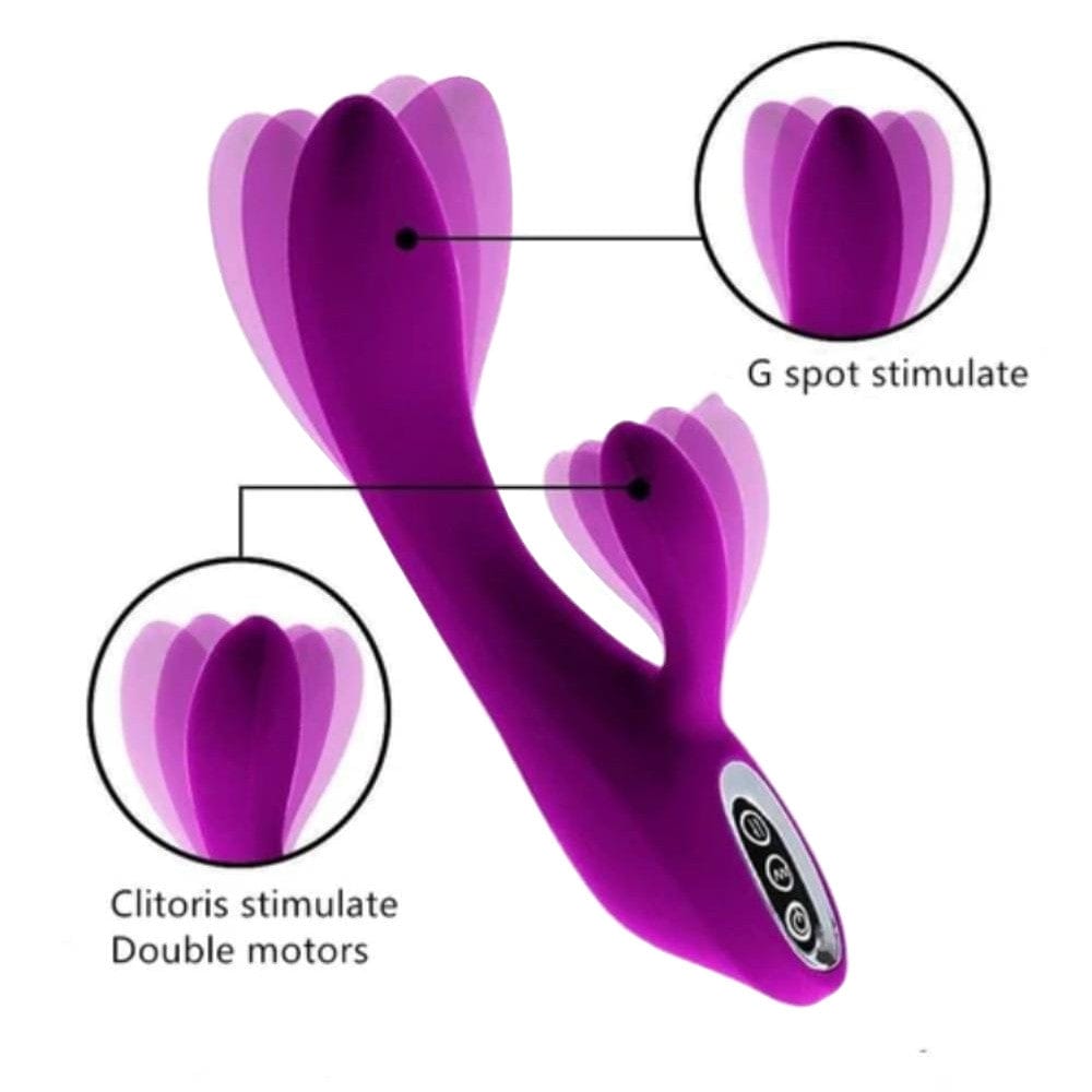 In the photograph, you can see an image of Dual Motor Powerful Personal G-Spot Vibrator providing powerful vibrations.