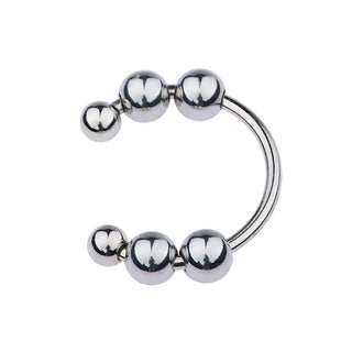 You are looking at an image of C-Shaped Beaded Stainless Glans Ring for symphony of sensations.