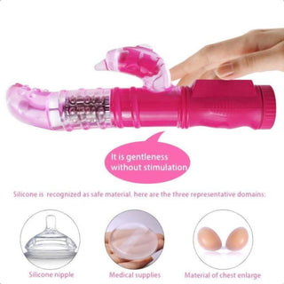 An image showing the smooth texture of the Vigorous 12-Speed Rotating Rabbit Vibrator for enhanced comfort