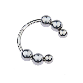 Pictured here is an image of C-Shaped Beaded Stainless Glans Ring for versatile intimate experiences.