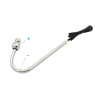 Electrifying pleasure unleashed with stainless steel anal hook