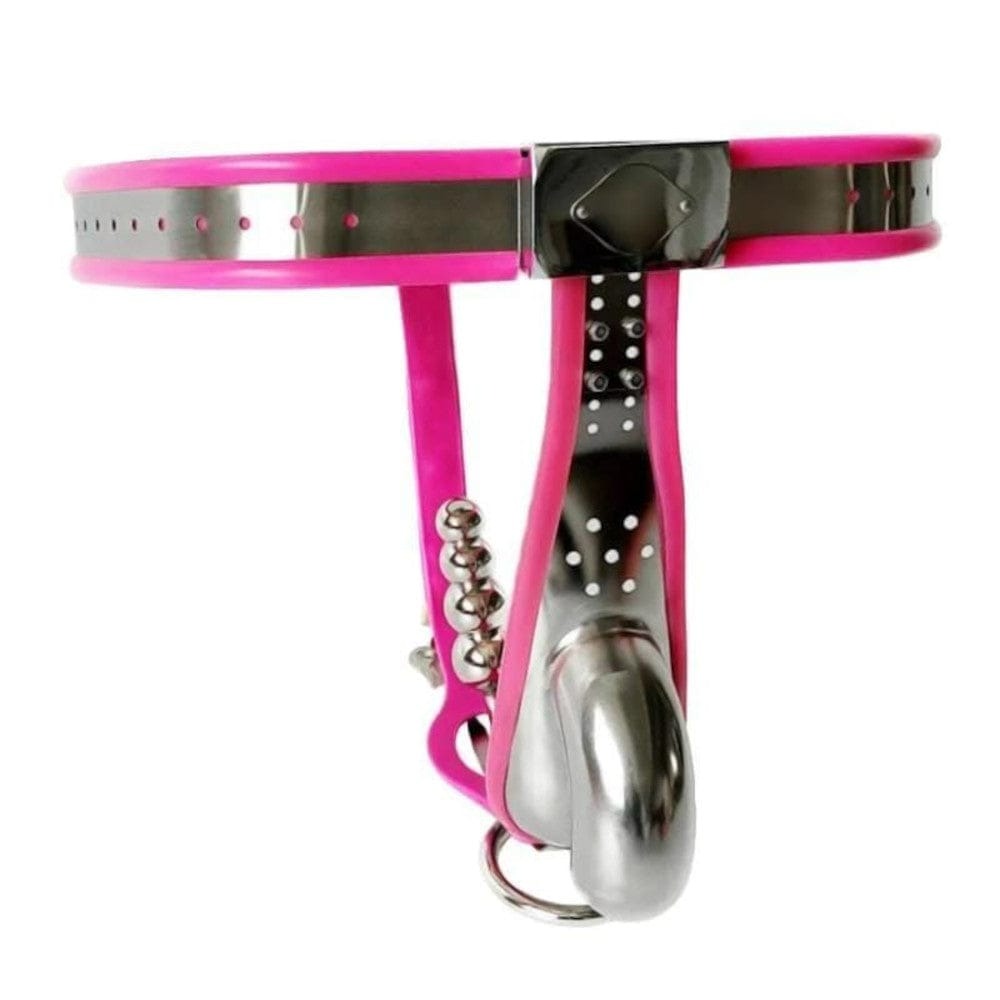 See the fashionable and historical design of this male chastity belt for enhanced security.