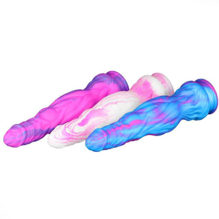 This is an image of the massive Werewolf Dildo with a curved, tapered tip and a suction cup for stability.
