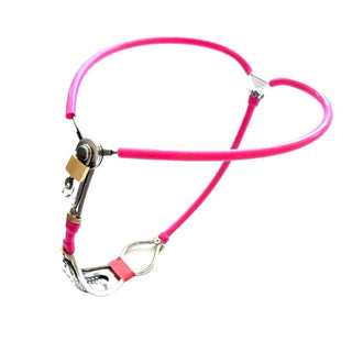 Check out an image of Hot Pink Micro Belt crafted from soft, flexible silicone and durable stainless steel for safety and comfort.