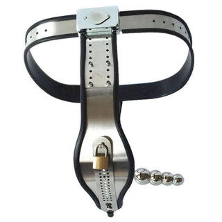 Orgasm Denial Belt crafted from high-quality stainless steel and silicone for safe submission and pleasure.