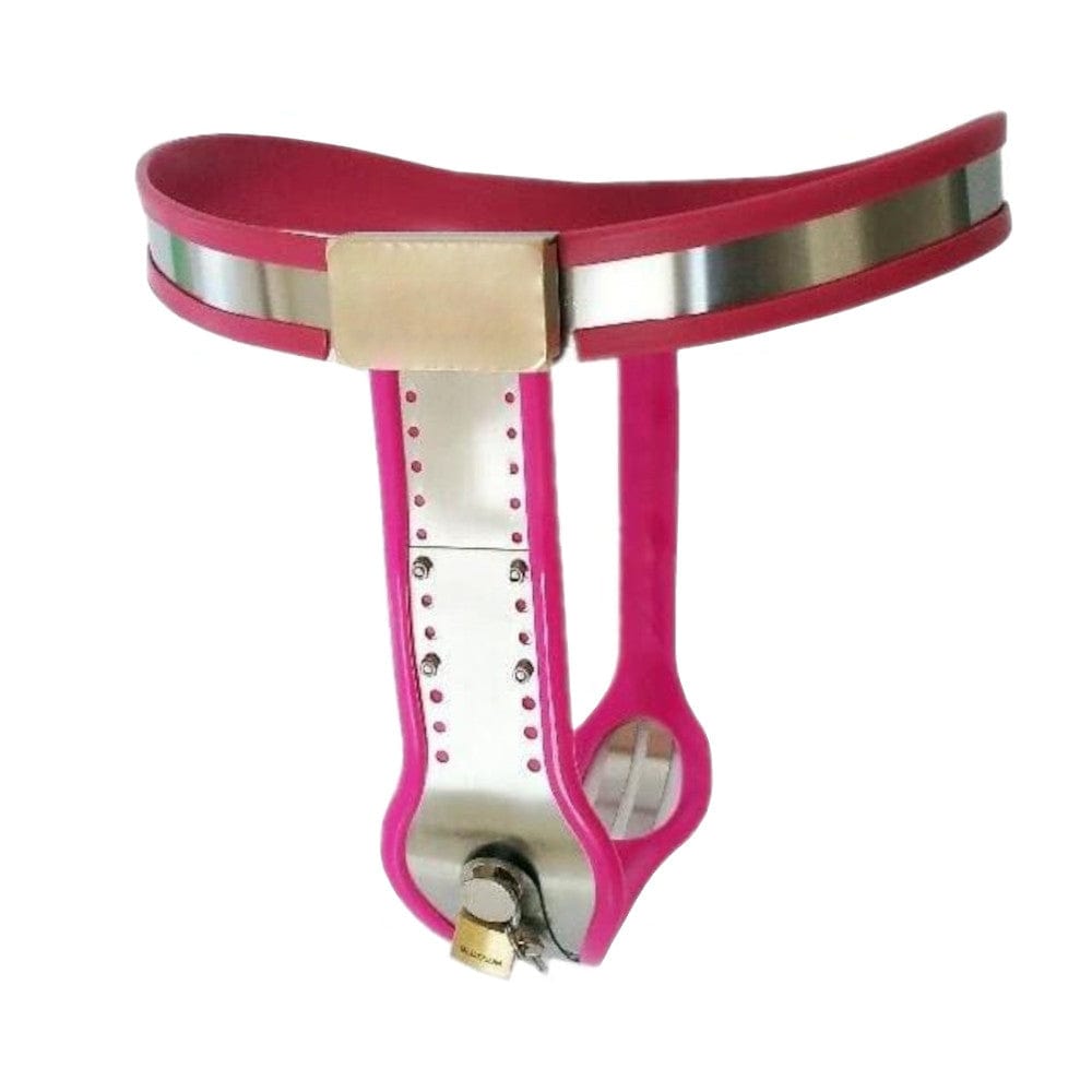 Here is an image of Pink Ergonomic Belt, designed with high-quality stainless steel frame and medical-grade silicone lining for enduring comfort and snug fit.