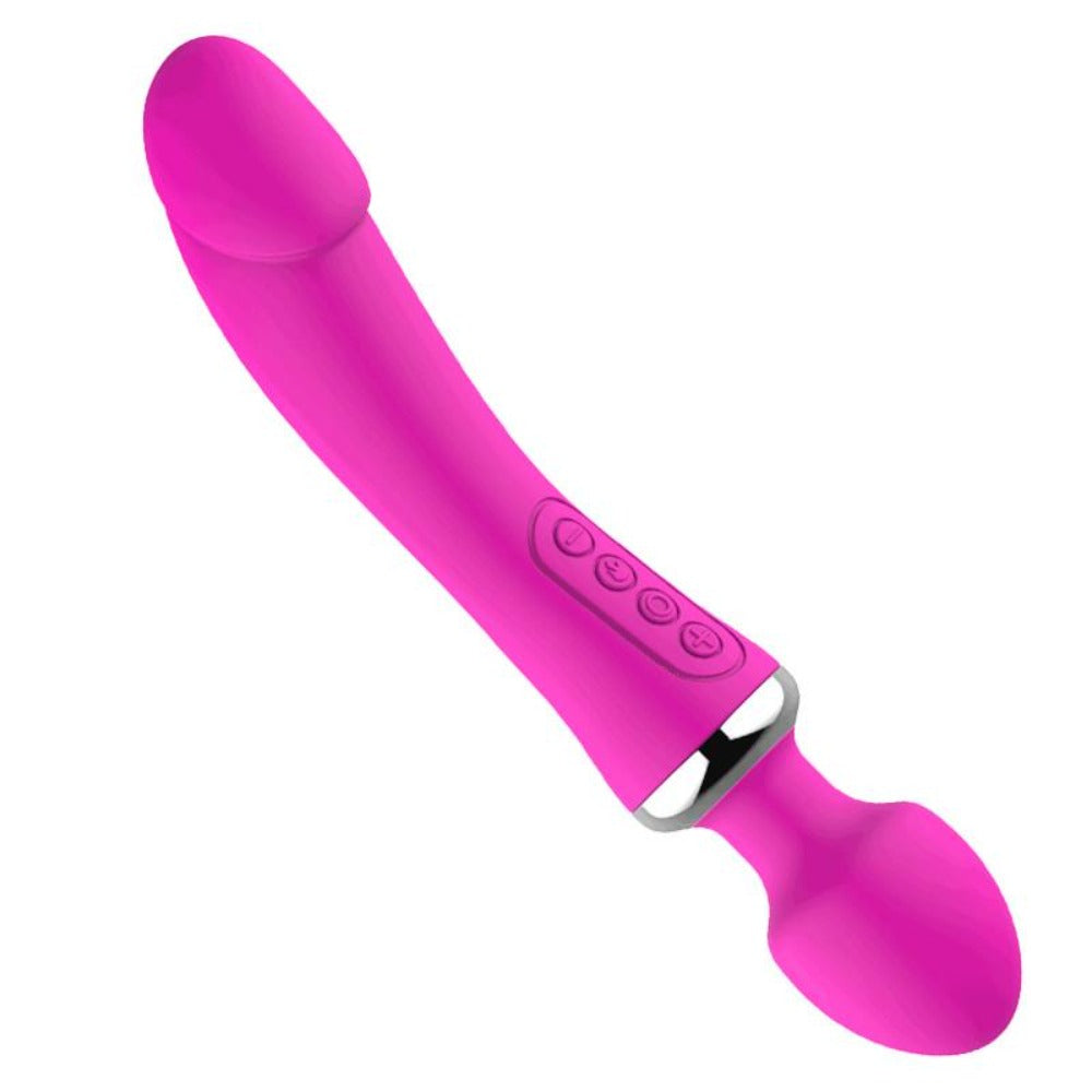 A water-resistant Double-Ended Large Massager Vibrator being used in a bathtub for wet and wild fun.