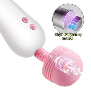 Image showing the specifications of Sensual Wand Clit Overload Rechargeable Massager, including material, type, color, length, and width.