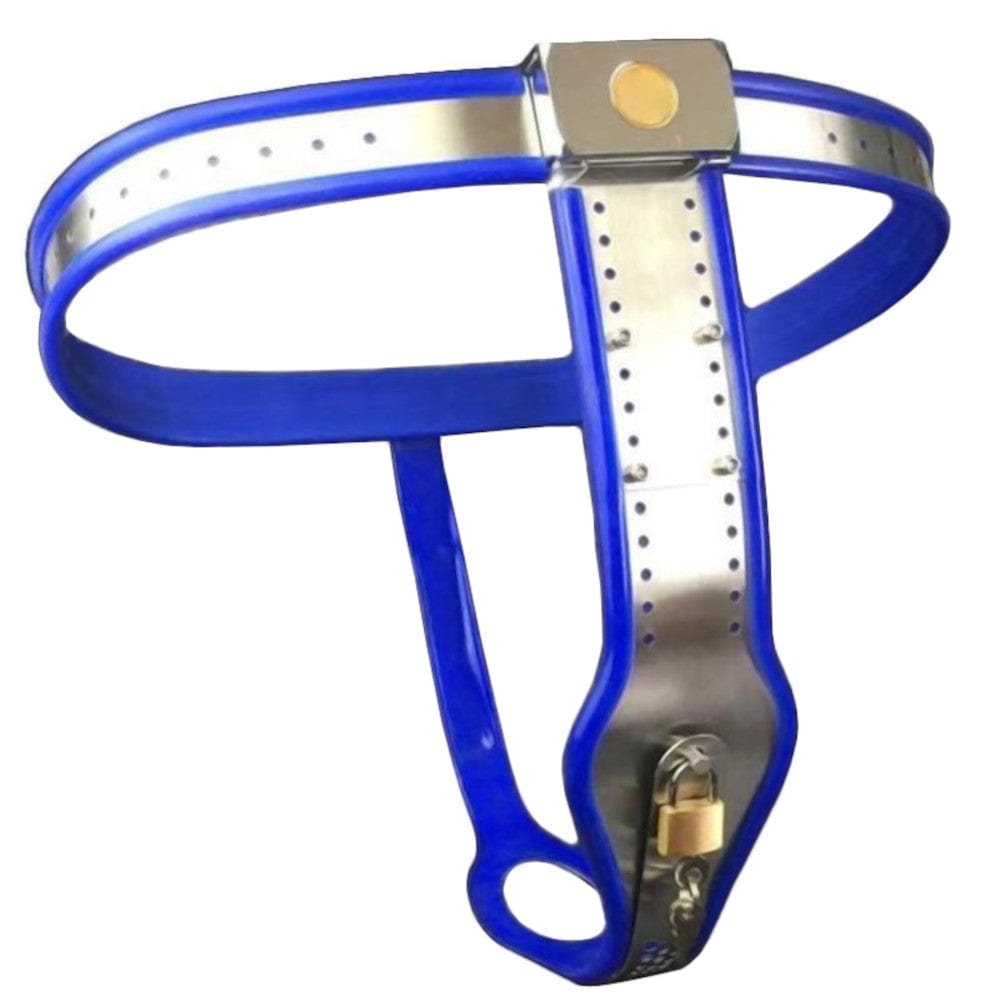Featuring an image of Locked and Loaded Belt in blue color with bead diameter options for a comfortable fit.