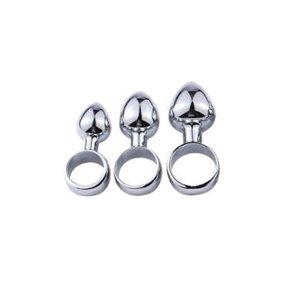 Take a look at an image of Rings of Pleasure Anal Training Kit 3pcs, showcasing three teardrop-shaped plugs in varying sizes for gradual exploration.