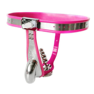 Experience the comfort and style of this chastity belt for male chastity practice.