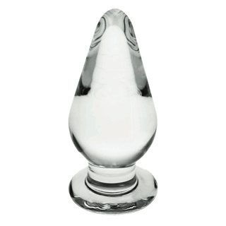 Feast your eyes on an image of Clear Plug | Crystal Glass Plug 4.21 Inches Long Men, a luxurious and durable glass plug designed for elegant pleasure.
