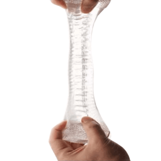 Vitality-Enhancing Clear Pocket Pussy measuring 5.51 inches in length and 1.97 inches in width.