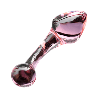 Lovely Pink Crystal Glass Plug 4.53 Inches Long, crafted from durable borosilicate glass for a smooth and hygienic experience.