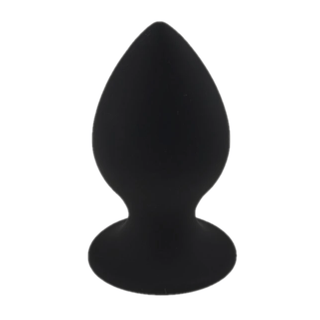 XXL size silicone plug in black, pink color, measuring 5.31 inches long and 2.83 inches wide.