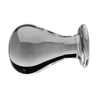 This is an image of Bulb-Shaped Glass Anal Plug with a width of 2.05 inches, promising varying levels of arousal.