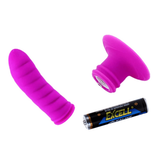Feast your eyes on an image of the vibrating plug with a suction cup base for hands-free pleasure and versatility.