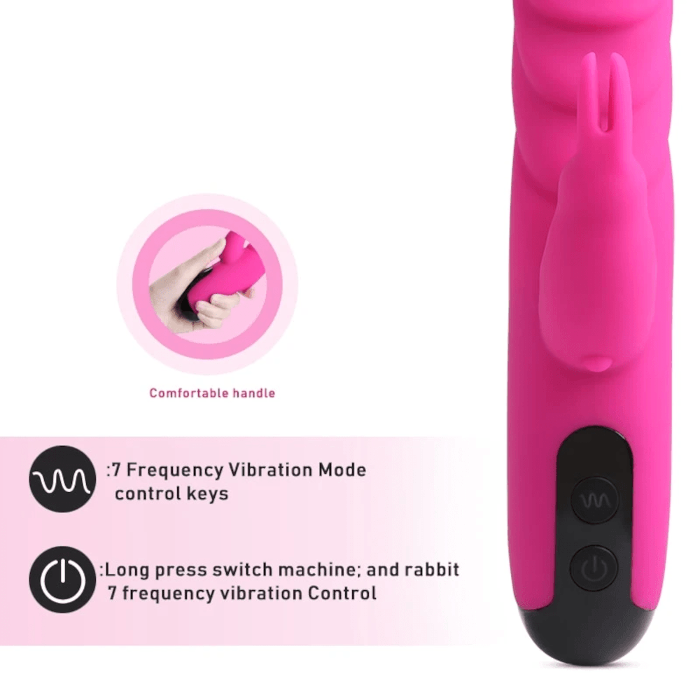 Image of buttons on Wavy Ridges Dildo Powerful Rabbit G-Spot Vibrator Large Massager for selecting vibrations