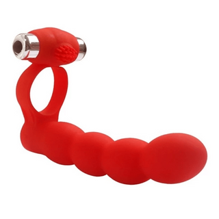 This is an image of ribbed rubber model with simulated penis head for realistic feel.