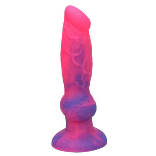 This is an image of a 6.10 Insertable Length Waterproof Animal Werewolf Dog Silicone Knot Dildo With Suction Cup.