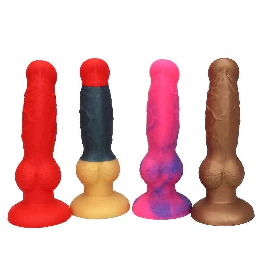 Pictured here is an image of a waterproof Silicone Knot Dildo Strap on in red color.