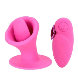 Feast your eyes on an image of Oral Stimulation Remote Tongue Nipple Toys Clit Vibrator in Rose Red and Pink colors