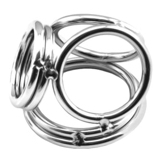 This is an image of a stainless steel intimate accessory with dual rings for intense pleasure.
