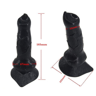 This is an image of a knotted wolf and dog dildo from Lovegasm.