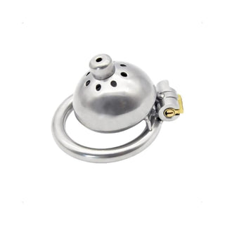 Discover the thrill of inverted chastity with this stainless steel cage.
